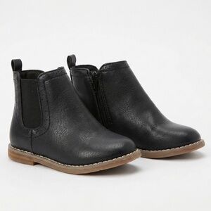 Baby Gap Toddler Black Chelsea Boots Side Zip Ankle Booties Size 7